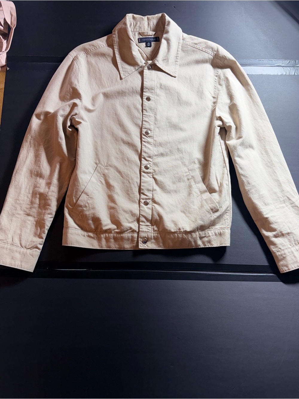 Tommy Hilfiger Beige Button-Front Shirt Jacket